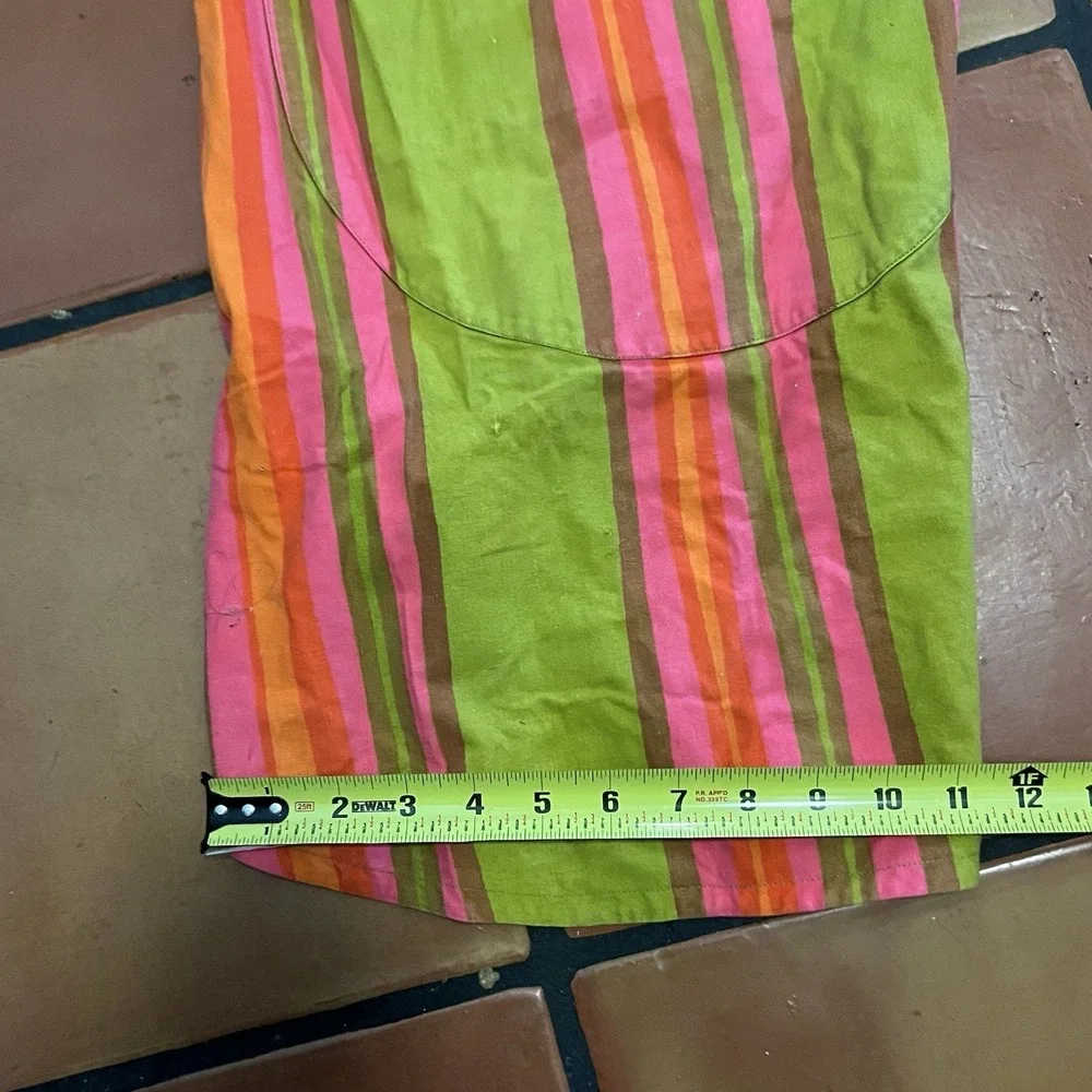 Vtg 1960s Marimekko Finland Stripe Mini Dress Design Research XS Cotton